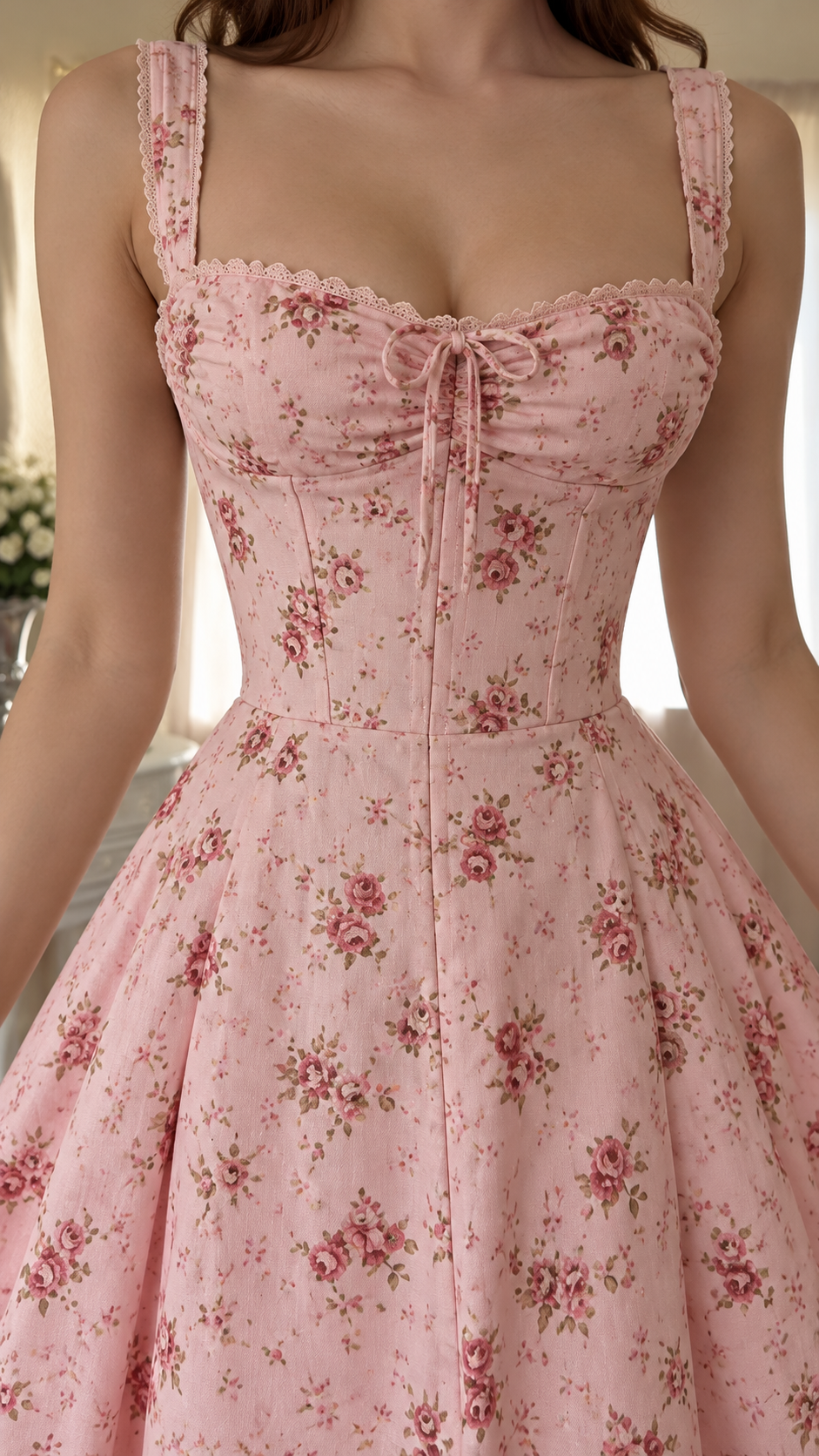 Rosalie Floral Corset Midi Dress