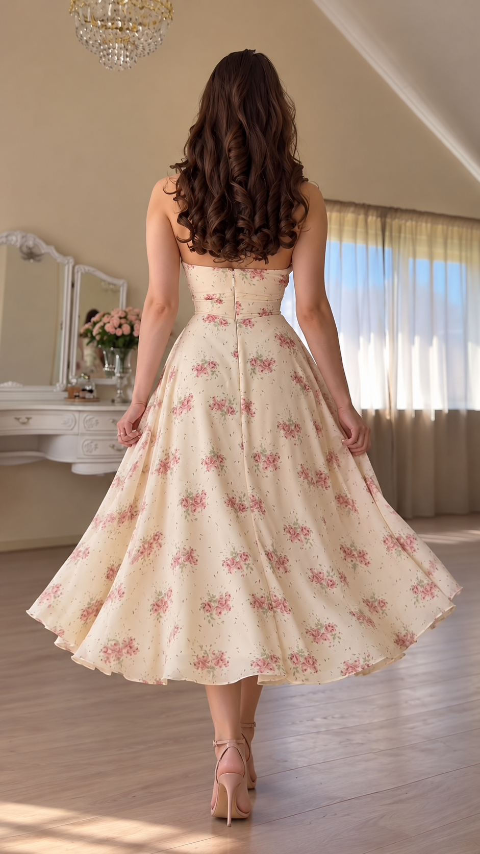 Rosavelle Floral Halter Midi Dress