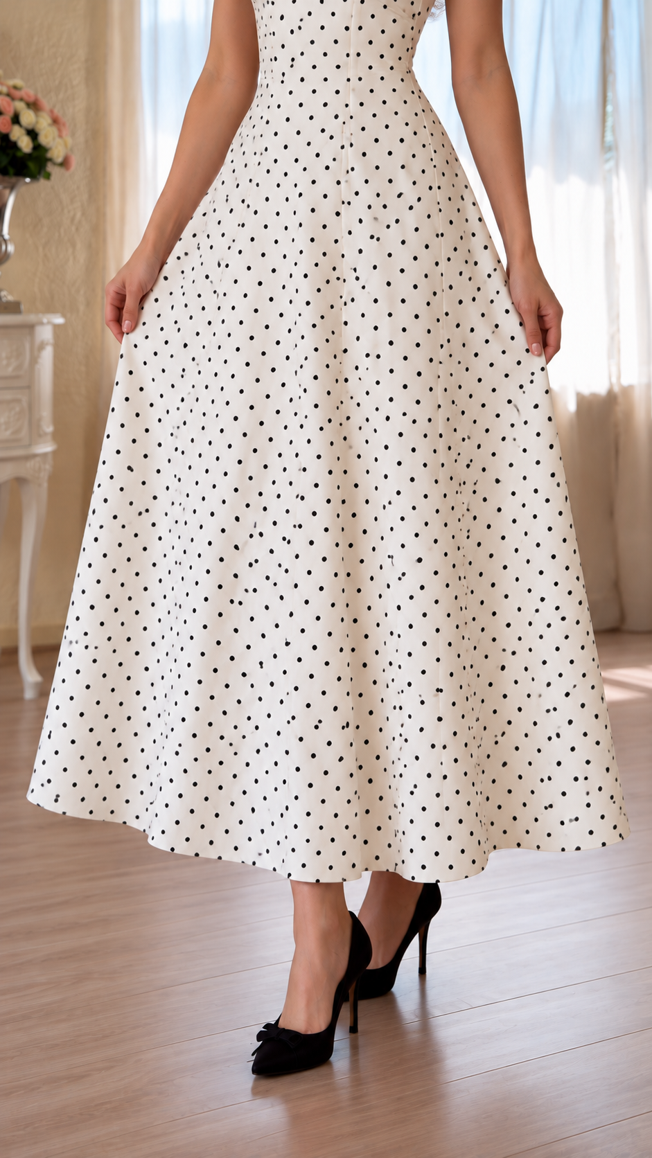 Vivienne Polka Dot Halter Maxi Dress