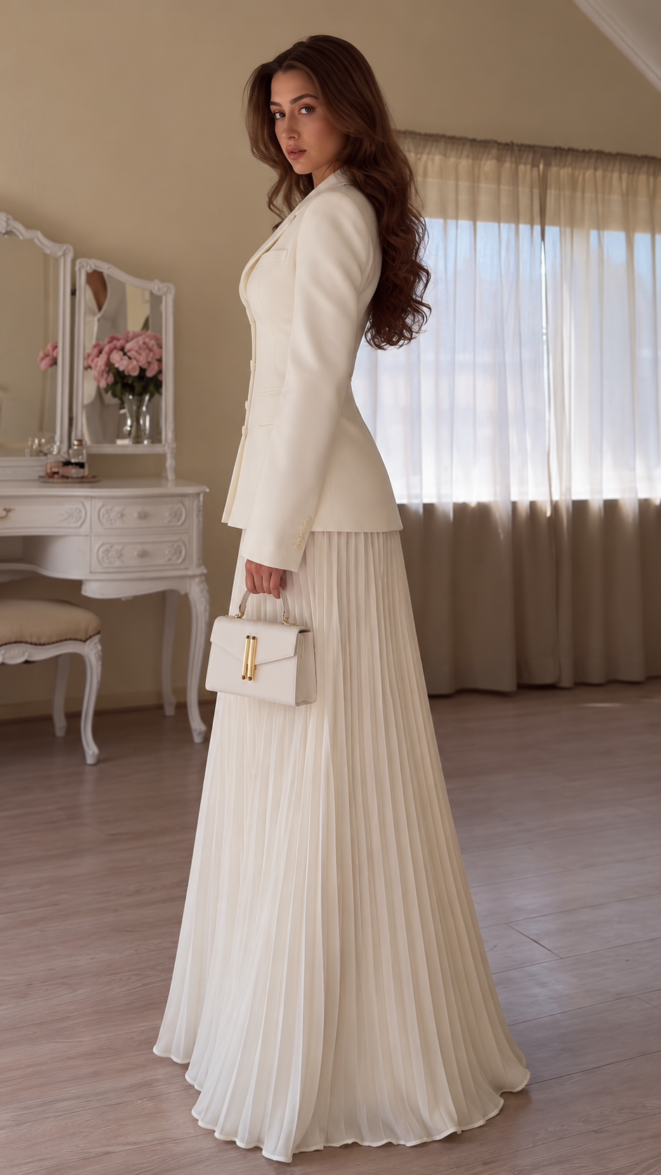 Aveline Tailored Blazer & Pleated Maxi Skirt Set