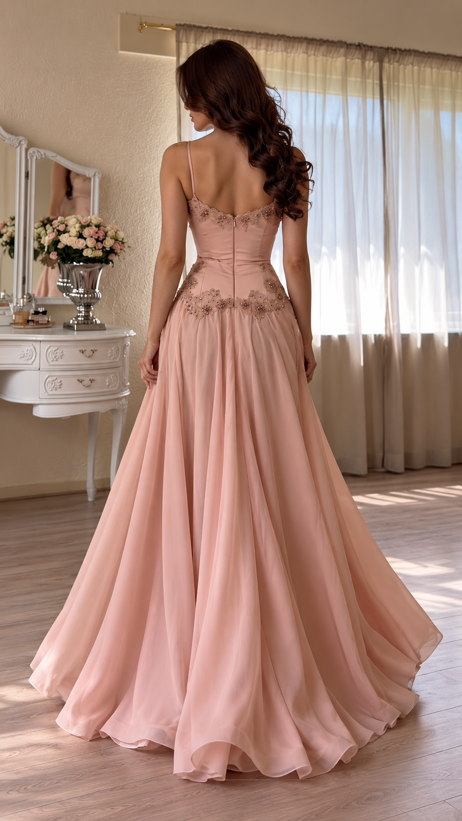 Rosalienne Beaded Lace Maxi Dress